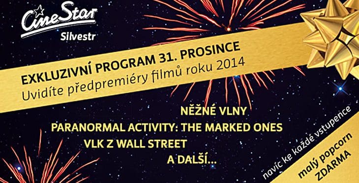 Silvestrovské předpremiéry filmů Vlk z Wall Street, Zpátky do ringu, Paranormal Activity: Prokletí a Něžné vlny v CineStar